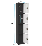 Alpine ADI629-204-B-W-PKG-2 Large 4 Door Locker  Black Body With White Doors 2-Pack