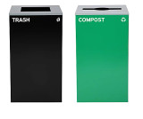 Alpine ALP4450-BLK-KIT13 58-Gallon 2-Stream Black Steel-Green Compost Bin Station
