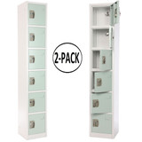 Alpine ADI629-206-MGRN-PKG-2 Large 6 Door Locker  Misty Green 2-Pack