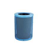 Alpine ALP4460-01-C Outdoor Diamond Steel Trash Can With Flat Lid, 36 Gallon, Blue