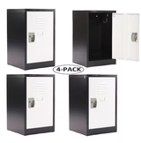 Alpine ADI629-02-B-W-PKG-4 24'' Locker for Kids  Black Body With White Doors 4-Pack