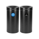 Alpine ALP475-27-BLK-R-T 27 Gallon Stainless Steel Recycling Can and Trash Receptacle (Black)