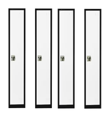Alpine ADI629-201-B-W-PKG-4 Large Single Door Locker  Black Body With White Doors 4-Pack