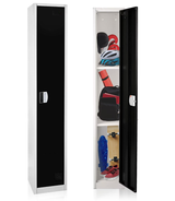 Alpine ADI629-201-BLK-DL-4PK 72" H x 12" W Single Tier Steel Storage Locker with Digital Lock, Black, Pack of 4