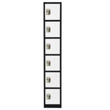 Alpine ADI629-206-BLK-4PK 72 in. x 12 in. x 12 in. 6-Compartment Steel Tier Key Lock Storage Locker in Black 4 Pack