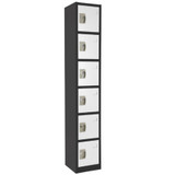 Alpine ADI629-206-BLK-4PK 72 in. x 12 in. x 12 in. 6-Compartment Steel Tier Key Lock Storage Locker in Black 4 Pack