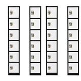 Alpine ADI629-206-B-W-PKG-4 Large 6 Door Locker  Black Body With White Doors 4-Pack