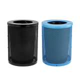 Alpine ALP4460-01-E Outdoor Diamond Steel Blue and Black Trash Can With Flat Lid, 72 Gallon