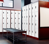 Alpine ADI629-204-WHI-DL-4PK 72" H x 12" W 4-Tier Steel Storage Locker with Digital Lock, White, Pack of 4