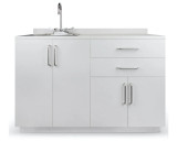 Alpine VivaComfort 48 Inch Base Cabinet with Left Sink Cutout - Grey - ADIME902-BASE-48-LS-GRY