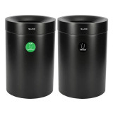 Alpine 50 Gallon Stainless Steel Compost Bin and Trash Can (Black) - ALP475-50-BLK-CO-T