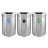 Alpine ALP475-50-R-T-CO 50 Gallon Stainless Steel Compost Bin, Recycling Can, and Trash Receptacle