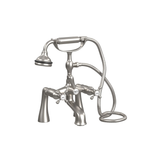 Cheviot Offset Deckmount Tub Filler W/ Hand Shower, Cross Handles, Polished Nickel - 5121-PN