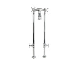 Cheviot Free Standing Tub Filler W/ Stop Valves, Cross Handles, Brushed Nickel - 5136/3970-BN