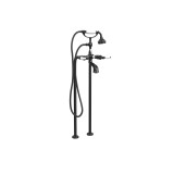 Cheviot Free Standing Tub Filler With Handshower, Cross Handles, Antique Bronze - 5102/3965-AB