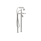 Cheviot Free Standing Tub Filler With Handshower, Cross Handles, Chrome - 5117/3965-CH