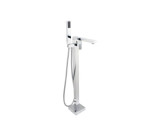 Cheviot Square Free Standing Tub Filler With Handshower, Chrome - 7560-CH