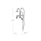 Cheviot Wall Mount Tub Filler W/ Hand Shower, Cross Handles, Satin Brass - 5100-SB