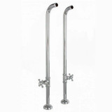 Cheviot Extra Long Free Standing Water Supply Lines W/Stop Valves, Polished Nickel, Pair - 3970XL-PN