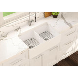 Cheviot Ramsay Double Fireclay Kitchen Sink, 33" x 19", Gloss White - 1902-WH