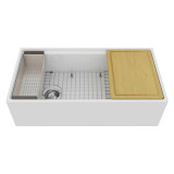 Cheviot Ducasse Fireclay Kitchen Workstation, 33" x 19", Gloss White - 1903-WH Cheviot Ducasse Fireclay Kitchen Workstation, 33" x 19", Gloss White - 1903-WH