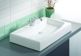 Cheviot Mediterranean Vessel Sink 26" x 16", White, Single Hole Drilling - 1620-WH-1