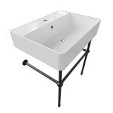 Cheviot Nuo 2 Console Sink, 19 5/8" x 17 3/8", White, Single Hole Drilling, Matte Black Legs - 1295-WH-1/575-BK