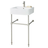 Cheviot Nuovella Console Sink, 19.75", White, Single Hole Drilling, Matte Black Legs - 1230/19-WH-1/575-BK