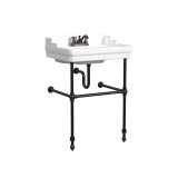 Cheviot Essex Console Sink 24" x 18", White, 8" Drilling, Matte Black Legs - 553-WH-8/575-BK