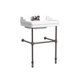 Cheviot Essex Console Sink 24" x 18", White, 8" Drilling, Antique Bronze Legs - 553-WH-8/575-AB