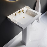 Cheviot Valarte Pedestal Sink, 25 5/8" x 20 7/8", White, 8" Drilling - 354-WH-8