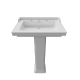 Cheviot Valarte Pedestal Sink, 25 5/8" x 20 7/8", White, 8" Drilling - 354-WH-8