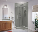 Swanstone 62" x 96" Metro Subway Tile Glue up Bathtub and Shower Single Wall Panel in Ash Gray - MTMK9662.203