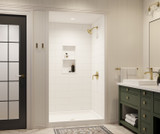 Swanstone 36 x 36 x 96 Modern Subway Tile Glue up Shower Wall Kit in White - MSMK963636.010