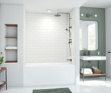 Swanstone 32" x 50" x 72 Metro Subway Tile Glue up Bathtub and Shower Wall Kit in White - MTMK723250.010