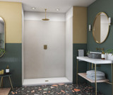Swanstone 36 x 36 x 84 Smooth Glue up Shower Wall Kit in Birch - SMMK843636.226