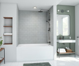 Swanstone 34" x 42" x 72 Metro Subway Tile Glue up Bathtub and Shower Wall Kit in Ash Gray - MTMK723442.203