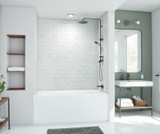 Swanstone 34" x 42" x 72 Metro Subway Tile Glue up Bathtub and Shower Wall Kit in Carrara - MTMK723442.221