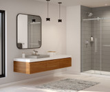 Swanstone 32" x 50" x 84 Modern Subway Tile Glue up Shower Wall Kit in Limestone - MSMK843250.218