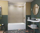 Swanstone 34" x 50" x 72 Smooth Glue up Bathtub and Shower Wall Kit in Limestone - SMMK723450.218