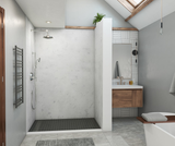 Swanstone 34" x 42" x 96 Modern Subway Tile Glue up Shower Wall Kit in Ice - MSMK963442.130