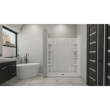 Dreamline DL-6148C-01 Slimline 36" X 60" Single Threshold Shower Base And Qwall-3 Shower Backwalls Kit