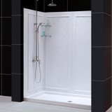Dreamline DL-6192C-01 Slimline 36" X 60" Single Threshold Shower Base And Qwall-5 Shower Backwalls Kit