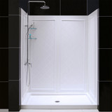 Dreamline DL-6190C-01 Slimline 32" X 60" Single Threshold Shower Base And Qwall-5 Shower Backwalls Kit