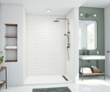 Swanstone 42" x 62" x 96 Metro Subway Tile Glue up Shower Wall Kit in White - MTMK964262.010