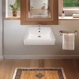 Whitehaus 20" Rectangular Wall Mount Sink with Single Faucet Drilling and Overflow - B-AG51-1H