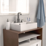 Whitehaus 20" Rectangular Wall Mount Basin with Widespread Faucet Drilling and Overflow - White