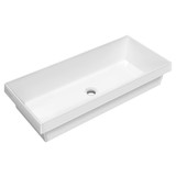 Whitehaus 32" Rectangular Semi-Recessed Basin with Center Drain Location - White
