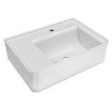 Whitehaus 26" Rectangular Wall Mount Basin with Single Faucet Drilling and Rear Center Drain Location - White