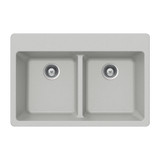 HamatUSA SiOStone 33" Topmount 50/50 Double Bowl Kitchen Sink, Thunder - SIO-3322DT-TH